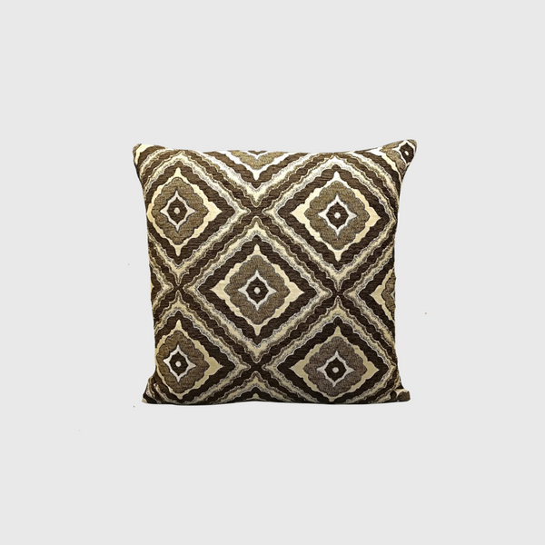 Jacquard Diamond Cushion Cover (Dark Brown)