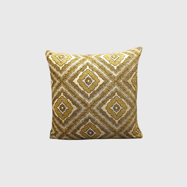 Jacquard Diamond Cushion Cover (Golden)