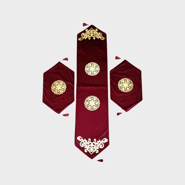 Velvet Laser Motive Runner Set (Maroon)