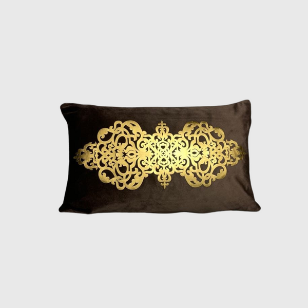 Velvet Motive Throw Pillow Cover (Dark Brown)