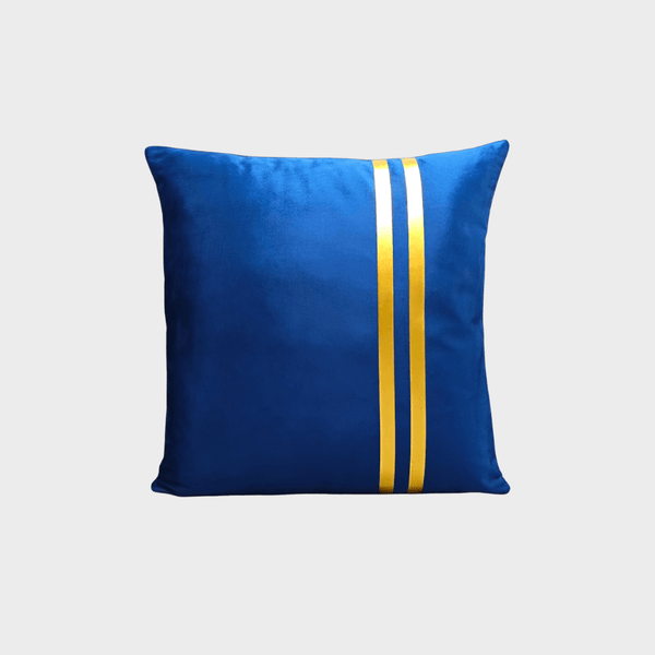 Velvet Double-Line Cushion Cover (Blue)