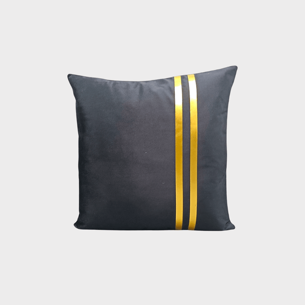 Velvet Double-Line Cushion Cover (Black)