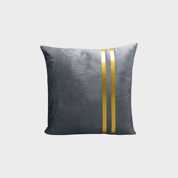 Velvet Double-Line Cushion Cover (Grey)