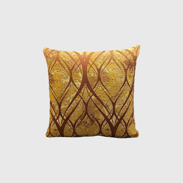 Jacquard-Velvet Wave Cushion Cover (Light Brown)