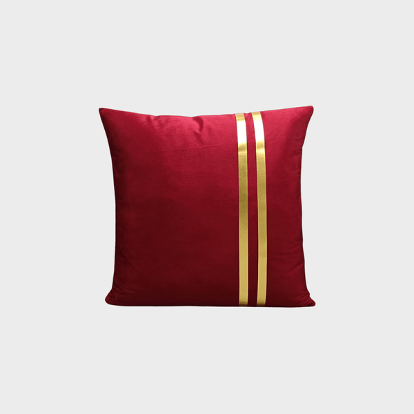 Velvet Double-Line Cushion Cover (Red)