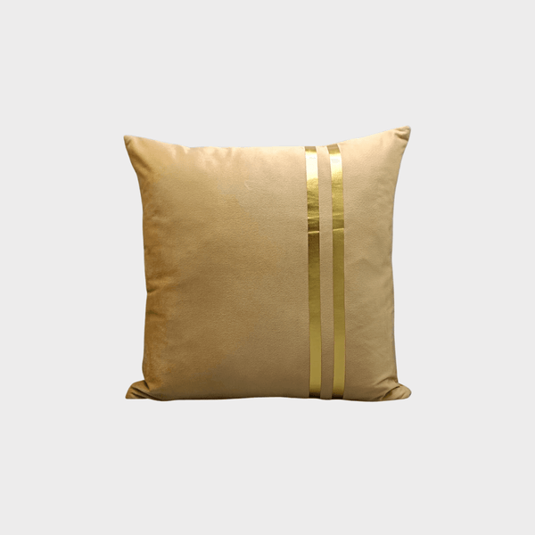 Velvet Double-Line Cushion Cover (Golden)