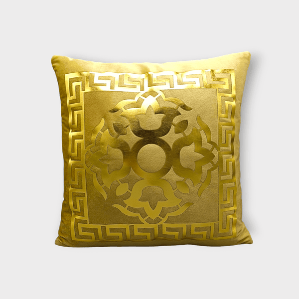 Velvet L.S Motive Cushion Cover (Golden)