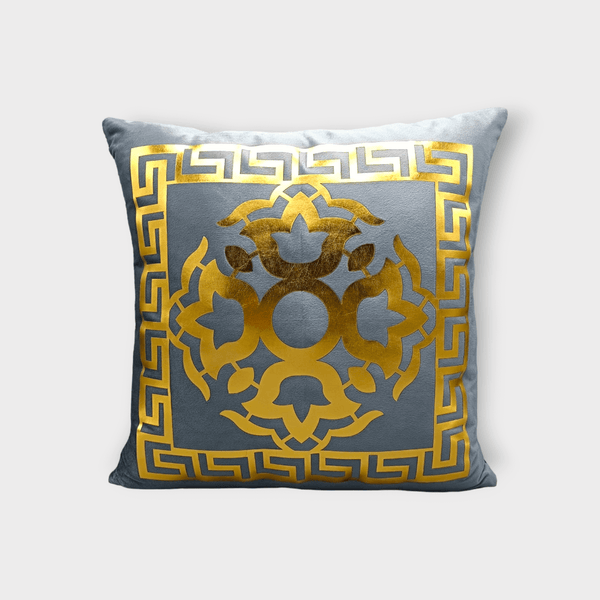 Velvet L.S Motive Cushion Cover (Grey)