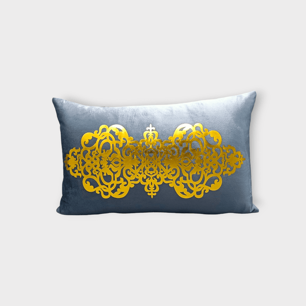 Velvet Motive Throw Pillow Cover (Grey)