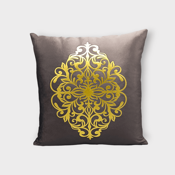 Velvet Motive Cushion Cover (Dark Brown)