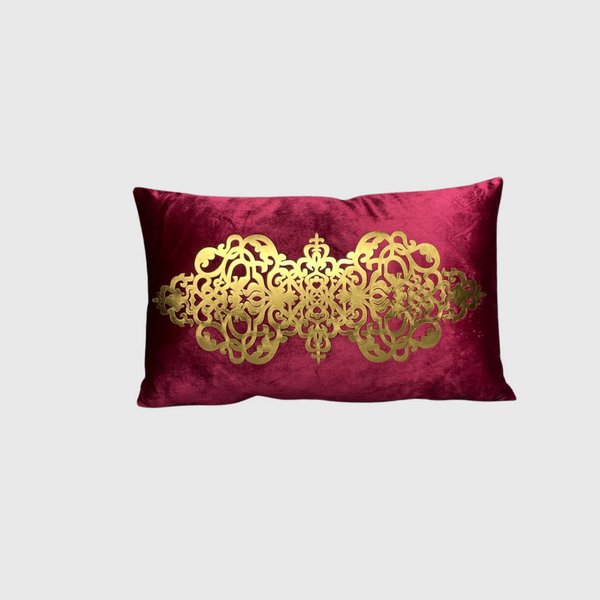 Velvet Motive Throw Pillow Cover (Maroon)